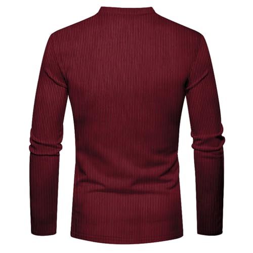 Ymosrh Men's Novelty Sweatshirts Quarter Button Sweatshirt Long Sleeve Corduroy Pullover Tops Henley Sweat Shirt, M-4XL2