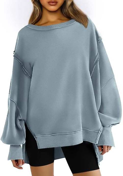 Trendy Queen Sudaderas de cuello redondo de gran tamaño para mujer, trajes de otoño, ropa de invierno Y2K para adolescentes y niñas