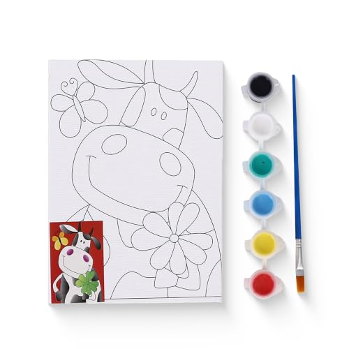 Image of Neomate Canvas Painting Kit for Kids | DIY Painting Set with 1 Printed Canvas, 6 Acrylic Paint Pots & Brush | Art and Craft Kit, Paint Kit for Kids, Birthday Gift, Return Gift, Creative Activity Set