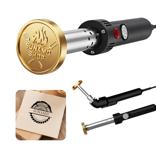Custom Electric Branding Iron for Wood, Black Adjustable Temperature Branding Iron, Customized Name Logo Monogram, Leather Branding Stamp for Meat Burger Plastic Paper, Gifts for Handcrafted Lovers