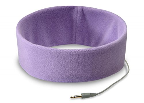 SleepPhones AcousticSheep Classic | Corded Headphones for Sleep, Travel, and More | The Original and Most Comfortable Headphones for Sleeping | Quiet Lavender - Fleece Fabric (Size M) - Thumbnail 2