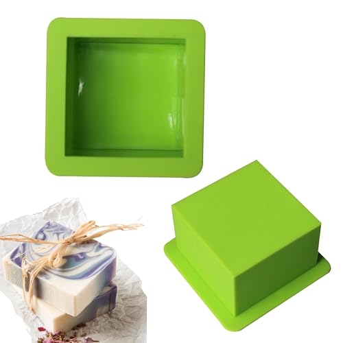 Image of MoldBerry Silicone Soap Mold | Square Soap Mould | Single Square Cavity Soap Making Mould | Homemade Soap Making Mold for Soap Making, Bath Bomb and Bath Products (Multicolor - Pk1)