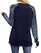 WIHOLL Womens Tops Long Sleeve Shirts for Women Fall Outfits for Women 2025 Tops for Teachers Early Fall Fashion Must Haves Plus Size Clothes Winter Clothing Trendy Blouse Navy Blue Floral Print XL