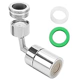 YIXISI Aireador de Grifo Giratorio de 720 Grados, Grifo de Doble Función, Rosca Macho 24mm y Hembra 22mm, Filtro Antisalpicaduras Grifo para Cocina Cuarto de Baño, con Juntas