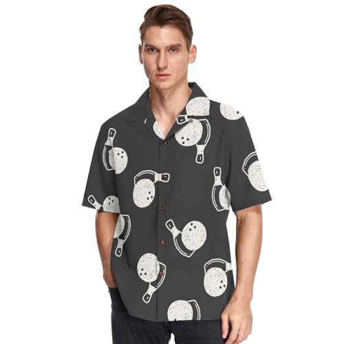 LUYISI アロハシャツ メンズ ボウリング柄 M