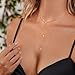 Luxval Gold Long Necklaces for Women Lariat Necklace for Women Charm Trendy 14k Gold Plated Teardrop Drop Necklace Simple Gold Pendant Dainty Long Chain Choker Fashion Body Chain Jewelry Gifts