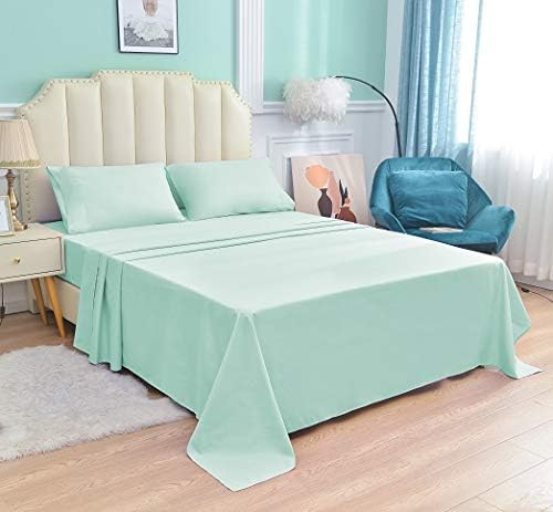 JÁCLER Full 4 Piece Sheet Set- Microfiber Bedding - Bed Sheets - Extra Soft - Easy Fit - Breathable & Cooling Sheets - Comfy, Wrinkle, Fade - Stain Resistant– Aqua