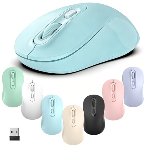 Image of Wireless Mouse, 2026 New Model, Silent Click Ergonomic Design, Portable, 4 Buttons, Adjustable DPI (800 /1200 /1600), for Laptop /PC /Office (Blue)