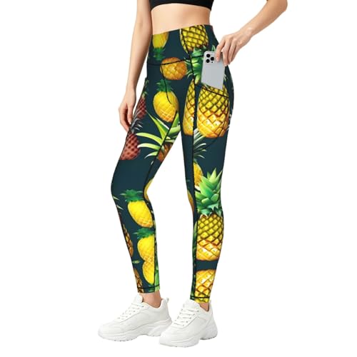 Legging fitness doux imprimé ananas de la salle au quotidien