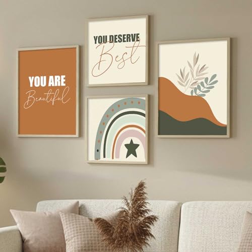 Image of kotart Modern Wall Art Framed Painting for Wall Decoration - Wall Paintings for Living Room, Bedroom - Wall Decor /Room Decor Set of 4 (Art 1, Small (10x13 or 10x10 inch))