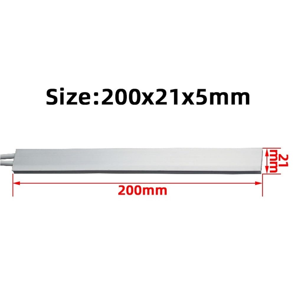 5 placas calefactoras de carcasa de aluminio de 200 x 21 mm, láminas termostáticas de cerámica PTC resistentes a la abrasión.(220V - 230 degrees)
