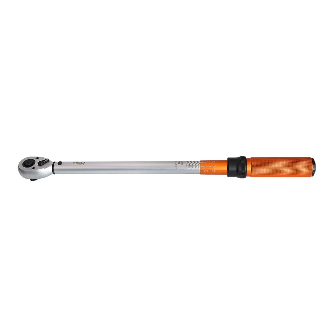 NEO TOOLS Llave dinamométrica reversible de 1/2 "40-220Nm | Doble clic, ajustable hasta 1 Nm, trinquete derecha a izquierda | Llave de acero para herramientas