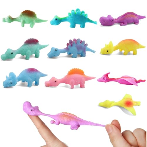 Gleemix 10 Stück Fliegende Dinosaurier Spielzeug Steinschleuder Finger Spielzeug Dino Super Wings Spielzeug Mini Spiele Prank Artikel Kleine Geschenke Für Kinder Ice Age Dino Toys Jurassic World