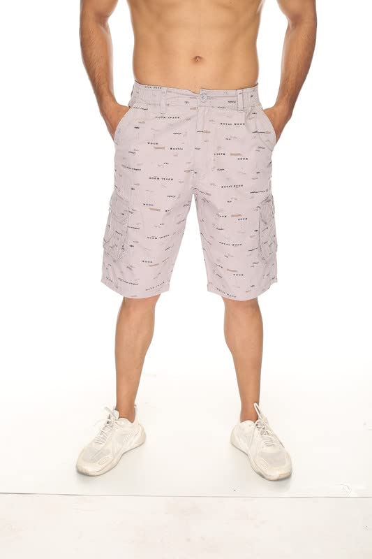 Image of Fix Waist Cargo Shorts, Fix Waist Shorts, Royal Wood Shorts, Writing Print Shorts, 6 Pocket Shorts, Printed Shorts, Game Print Shorts, Mix Color Shorts, Shorts For Men, Summer Short, Polo Shorts