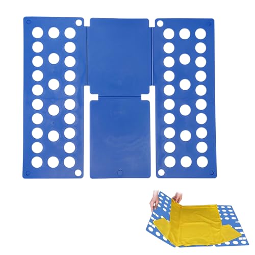 CZAYEFNH Plegable Ropa Junta, Doblador de Ropa, Plegable de Apilamiento Rápido, Tabla para Doblar con Agujeros Tablero Plegable para Ropa Camisas Ropa de niños y Adultos, Azul