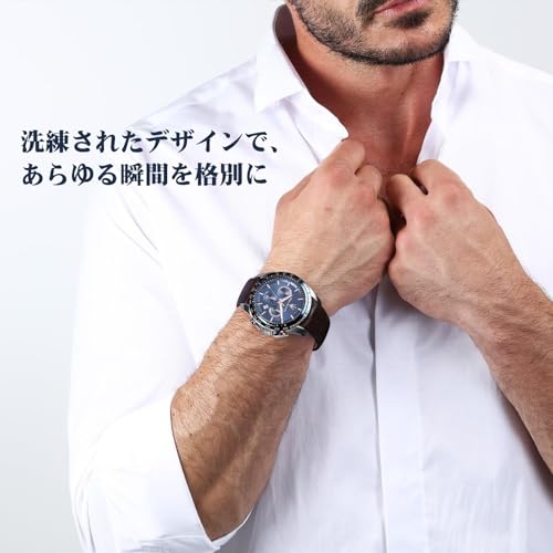 マセラティ 石英時計 腕時計 男性用 メンズ Traguardo 45 mm 10 ATM防水 ブラウンレザー クロノグラフ 日本ムーブメント[2年保証] 商品画像6