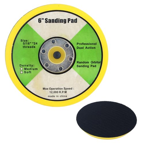 Image of Kwick Cut+ 6 Inch (150mm) Velcro Sanding Pad 8mm Male Thread | Hook & Loop Backing Plate for Dual Action & Random Orbital Polisher | 12,000 RPM | Backup Pad for Sanding, Buffing & Polishing
