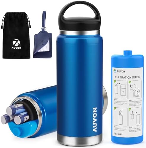 AUVON Insulin Pen Cooler Travel Case for 3-6 Pens with Medical Tag, TSA Approved Medicine Travel Cooler with Portable Handle, Diabetic Insulin Cooler with Gel Ice Pack and Anti-freezing Drawstring Bag