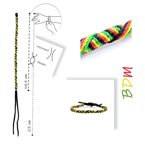 Multicolor Marley, Rastafari, Hippie and Jamaican Men's and Women's Bracelet by BDM - Used condition - Image 2
