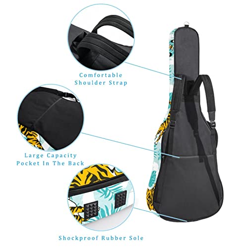 Housse étanche pour guitare acoustique avec double bandoulière et poche Motif feuilles tropicales, Multicolore 04, 42… - Les Beatles, Paul McCartney, John Lennon, RIngo Starr, George Harrison Housse étanche pour guitare acoustique avec double bandoulière et poche Motif feuilles tropicales, Multicolore 04, 42… – Image 4