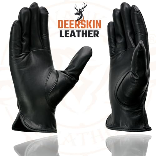 Image of Milwaukee Leather Women's US Deerskin Leather Full Finger Driving Motorcycle Hand Gloves