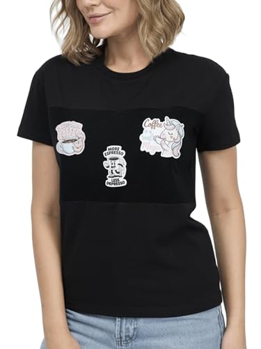 Women's Cotton T-Shirts with Stickers Medium