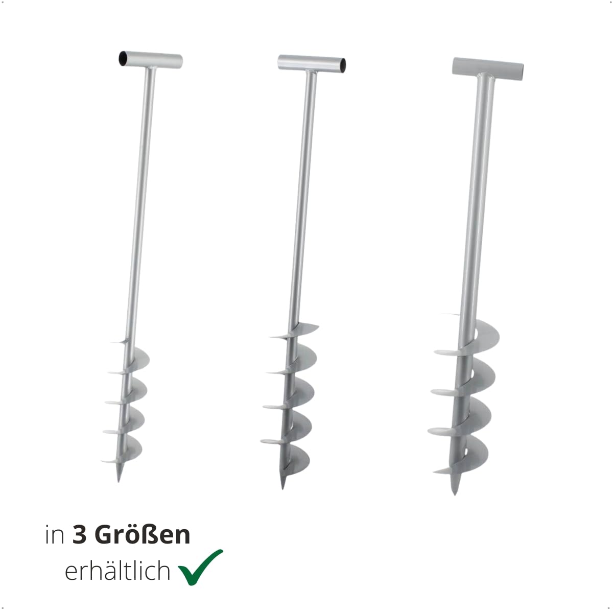 Rekord Handerdbohrer (Ø 150 mm) aus pulverbeschichtetem Stahl 2,6 kg I Flexibler Holzgriff, Länge ca. 100 cm, Erdbohrer, Pfahlbohrer, ‎Erdlochbohrer, Pflanzbohrer