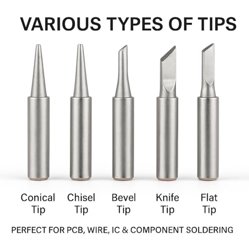 Image of DZK 60W Premium Soldering Iron with Adjustable Temperature Control Knob & 5 Stainless Steel Tips | Fast Heating, Easy Installation, Heat-Resistant Handle - Ideal for PCB, Wire & DIY Projects