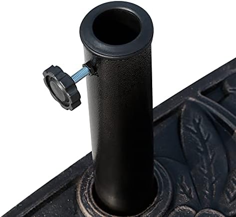 Outsunny 9kg Resin Half Round Parasol Base Umbrella Stand Garden Outdoor Accessories - Adjustable Coupler Suitable Umbrella Rod: Φ3.8cm, Φ4.8cm