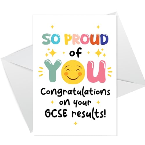 RED OCEAN GCSE Results - Tarjeta de felicitaciones para niña o niño, con texto en inglés So Proud of You, tarjeta de felicitación para hijo, hija, él, ella, tarjeta de exámenes aprobados, resultados