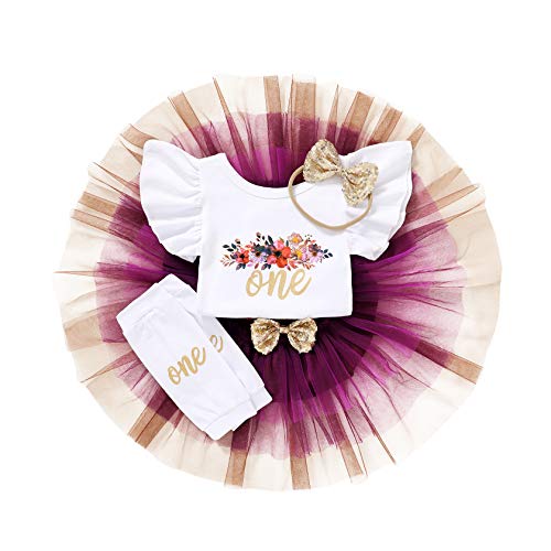 YOUNGER TREE Baby Girls 1st Birthday Outfit Mermaid/Flowers Romper