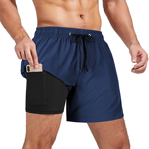 Century Star Mens Swim Trunks 5 Inch Inseam with Compression Liner Quick Dry Swimming Trunks Bathing Suit Board Swim Shorts2