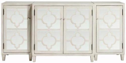 Home Decorators Collection Reflections Mirrored Three Piece Cabinet Set, 3 Piece Set, White