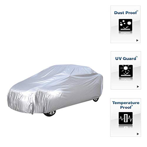 Image of Adroitz Silver Matty Triple Stitched Car Body Cover for Hyundai Getz Prime (Without Mirror Pocket)