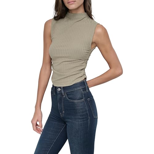 Image of DKNY Women's Ruched Versatile Trendy Everyday Top
