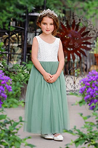 image for 2Bunnies Girl Peony Lace Back A-Line Straight Tutu Tulle Party Flower 