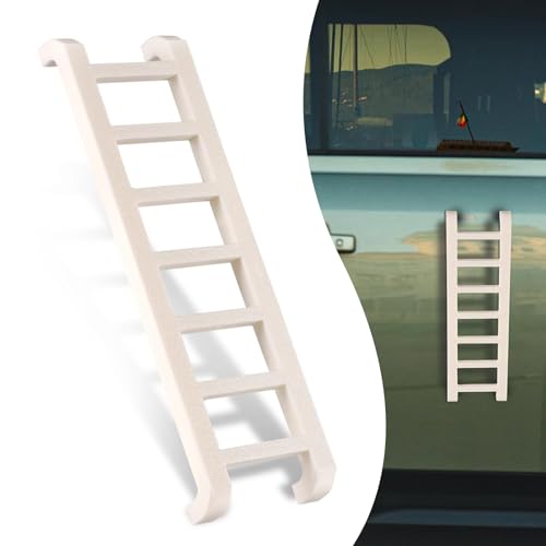 Image of Widdle Wadder Ladder 8 Inches 3D Print Mini Decorative Ladder Mount to Metal Surfaces with Four Corners Magnets Fashion Decoration Ladder Suitable for Refrigerators, Cars, Etc (White)