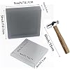 Steel Bench Block Flat Anvil Jewelers Tool with Rubber Block and Stamping Hammer for Jewelry Repairing, Metal Stamping