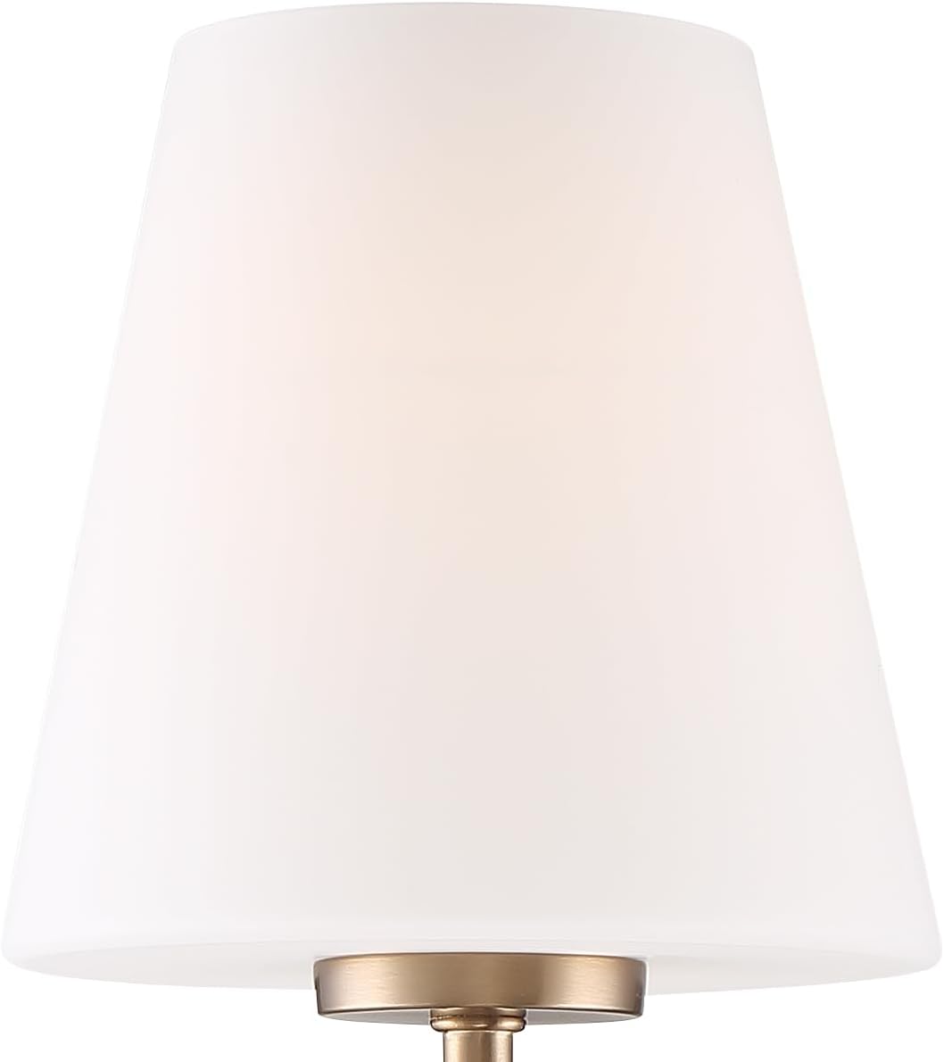 Crystorama Lena 1 Light Vibrant Gold Sconce with Glass Shade