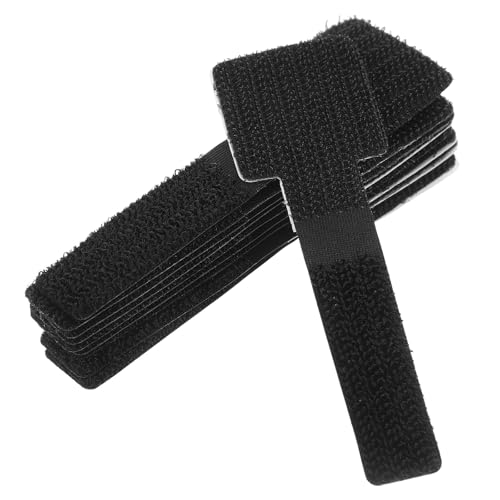 MAGICLULU organizador reutilizable de cables, correas de sujeción para gestión de cables bajo escritorio, 10 piezas negras con gancho y lazo miniatura 1