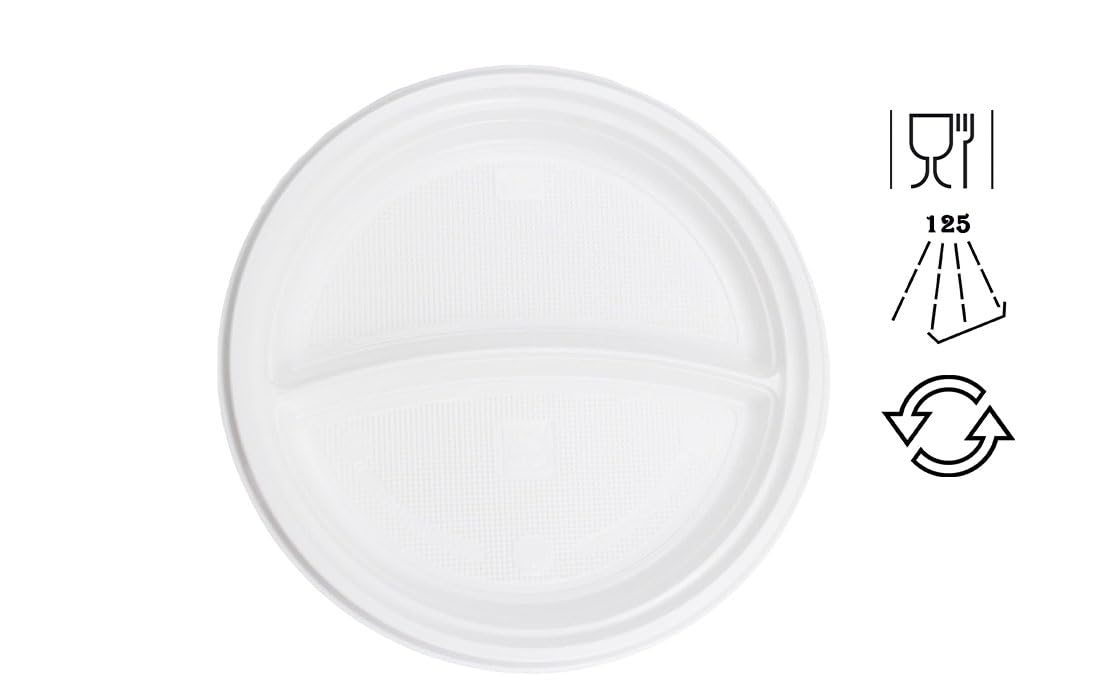 Lauroo Lot de 1000 assiettes plates réutilisables, en plastique, 22 cm de diamètre, sans BPA, passent au lave-vaisselle, empilables, en plastique