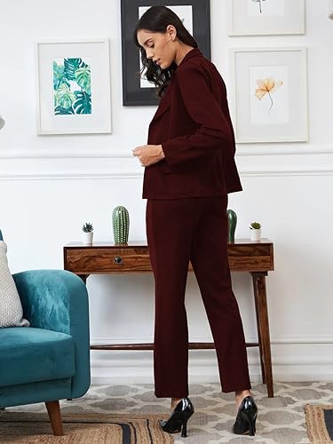 Image of Florely Women's Lycra Solid Three Piece Outfits Blazer Co-Ord Set Women Outdoor Wear Maxi Dress Crop top Party Dress Stylish Dresses