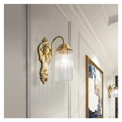 Aplique de cristal de lujo francés en bronce dorado para iluminar pasillos y salones elegantes 6