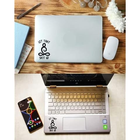 Yoga Let That Shit go Decal Sticker for Cars Mobiles Cellphones Laptops Trucks Walls Ipad Motorcycles. BizBugs 5.5" Black Cover