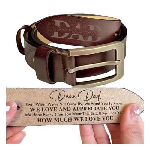 Generic Belt Reminder We Love You For Dad - Personalized Engraved Leather Belt Leather Belt Gifts for Men, Custom Leather Belt for Dad, Daddy, Grandpa on Fathers Day, Range of size