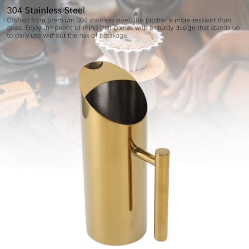 Pichet en métal 304 durable finition dorée haut de gamme pour la table