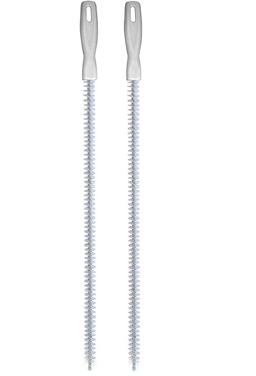 Nimbose Sink Drain Overflow Cleaning Brush, Metal Flexible Sink Water Pipe Drain Dredge Tool Bath Plug Long Hair Catcher (36 cms, Qty: 2)