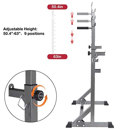 AT-X Adjustable Height Squat Rack Barbell Free Bench Press Portable Dumbbell Rack, Made of Heavy-Duty Steel Tube Frame Maximum Load 441 lbs, Ship from US… (Black02)