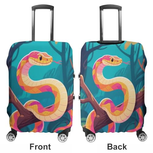 Snake in The Tree Elastic Luggage Cover Suitcase Protector for 19-32 Inch Suitcases | Universal Stretchable Travel Bag Cover | Anti-Scratch, Washable with Zipper Closure M3