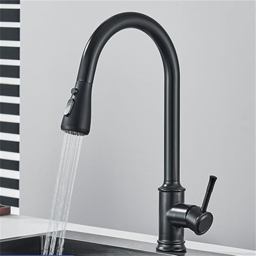 Robinet de cuisine extractible brossé mitigeur évier pivotant
